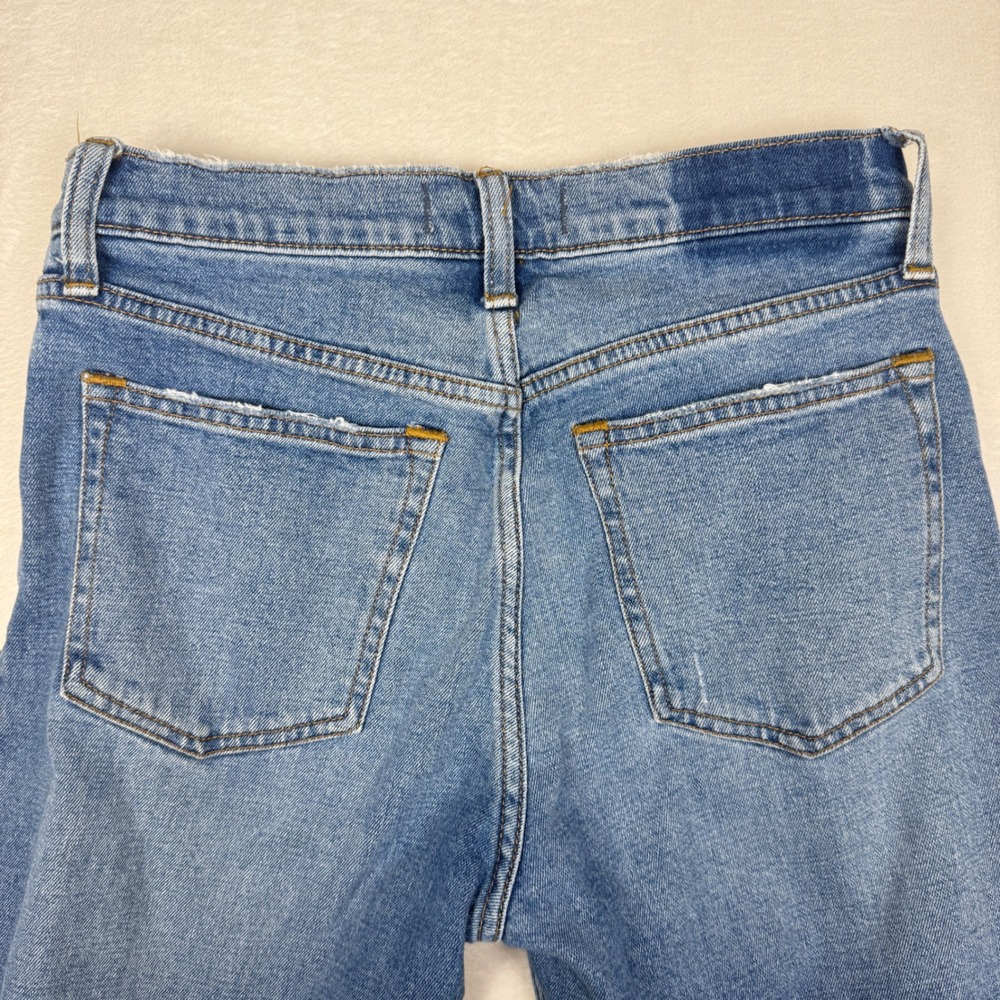 Abercrombie & Fitch High Rise Straight Leg Jeans Light Wash Distressed Size 27 - Picture 6 of 7